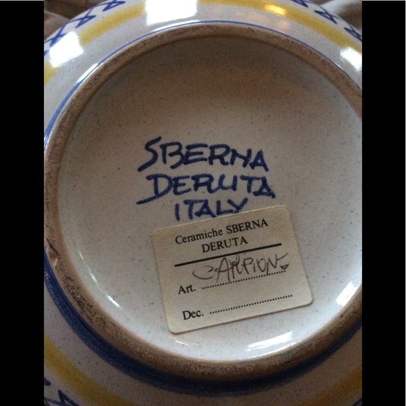 Vintage Sberna Deruta Italy Sun Burst Trinket Dish - Picture 12 of 13